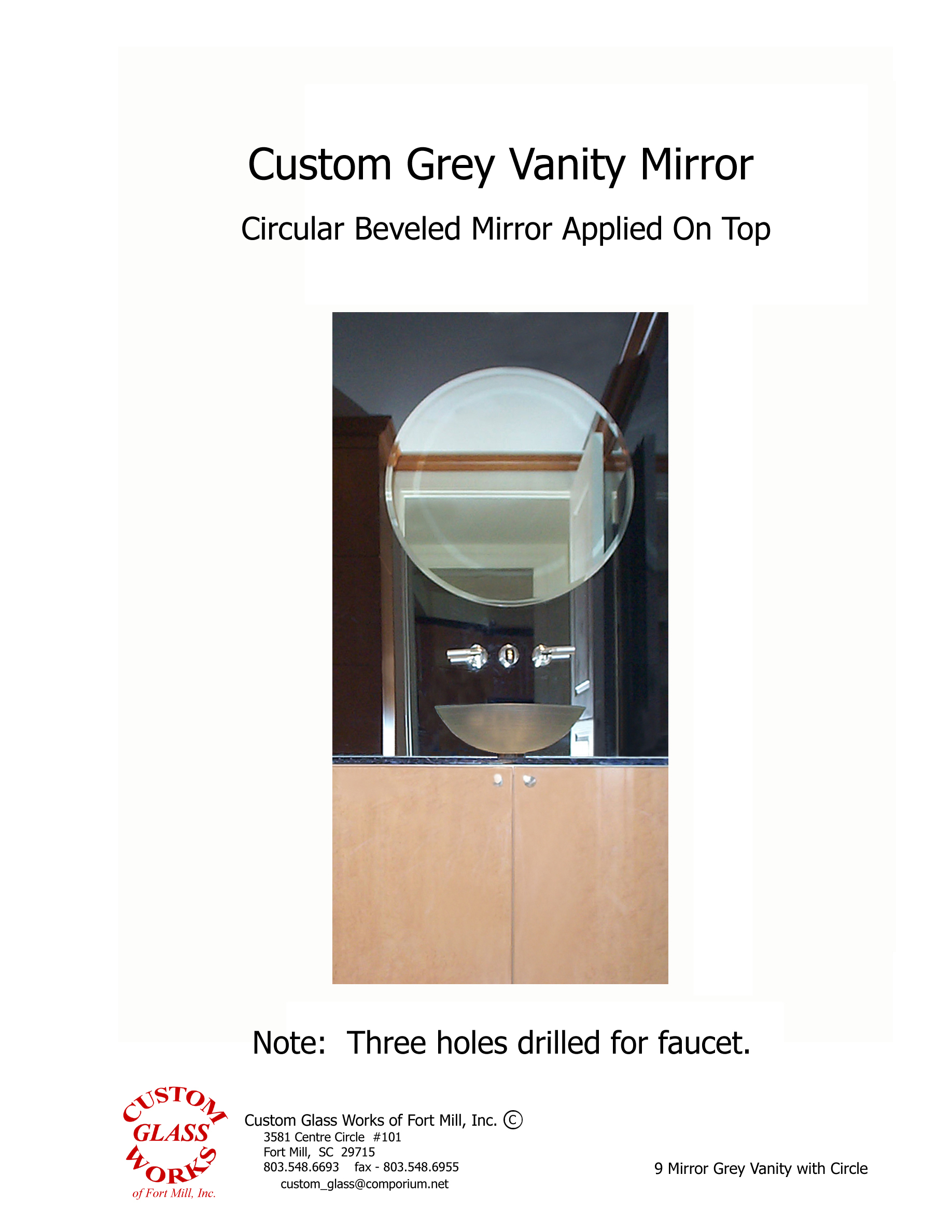 9 Mirror Grey Vanity with Circle
